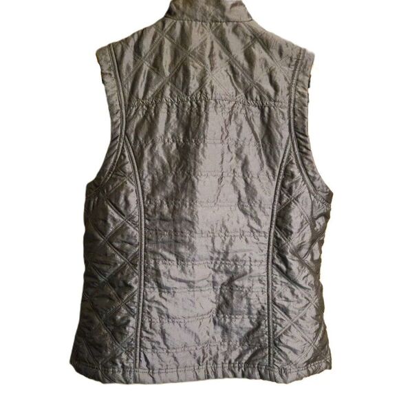 Westbound padded vest Women's small Silver gray pockets zipper Fall winter shiny - Picture 10 of 12